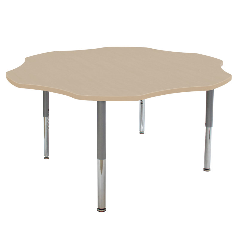 Table d'activité avec pieds réglables La Madera, Brun foncé / argent, Super