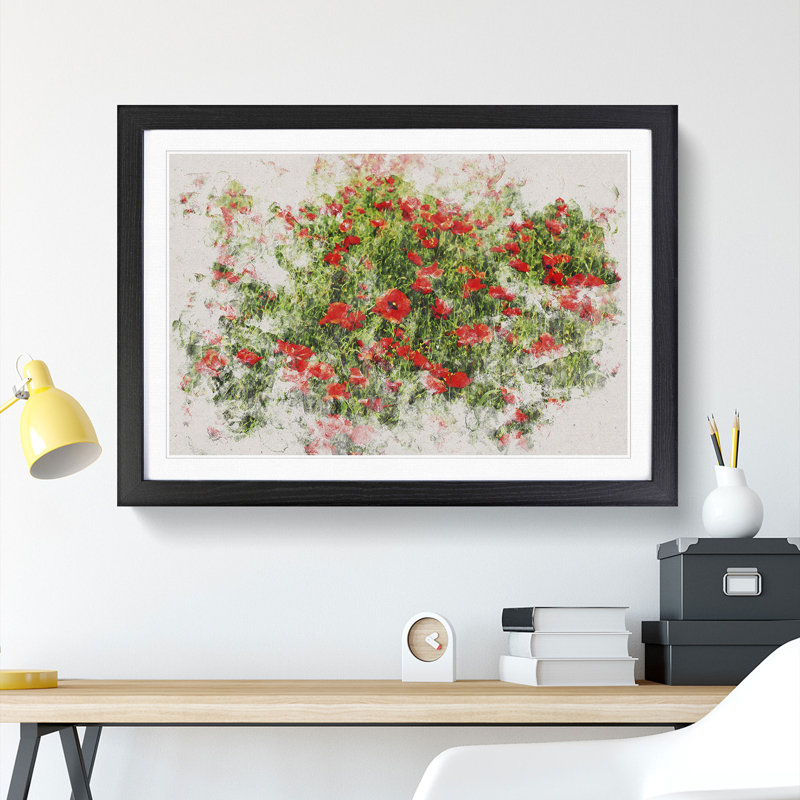 Field of Poppies Vol.2 - Picture Frame Graphic Art, Black Framed, 65cm H x 90cm W x 2cm D