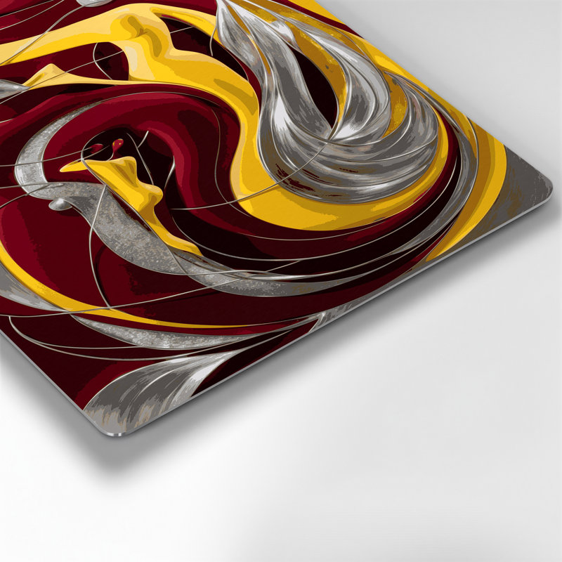 Abstrait art figuratif métal rouge 32, H 11 po x l 14 po