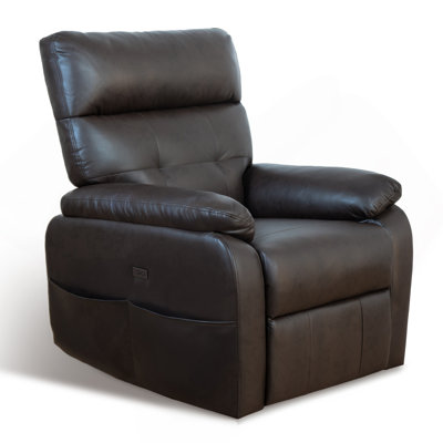 Fauteuil inclinable Power Zero Gravity, fauteuil inclinable en cuir PU avec ports USB et Type-C, poches latérales, fauteuils inclinables surdimensionnés pour adultes avec soutien lombaire