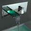 Robinet de lavabo de salle de bain mural Juno à DEL, corps en laiton massif, finition chromée