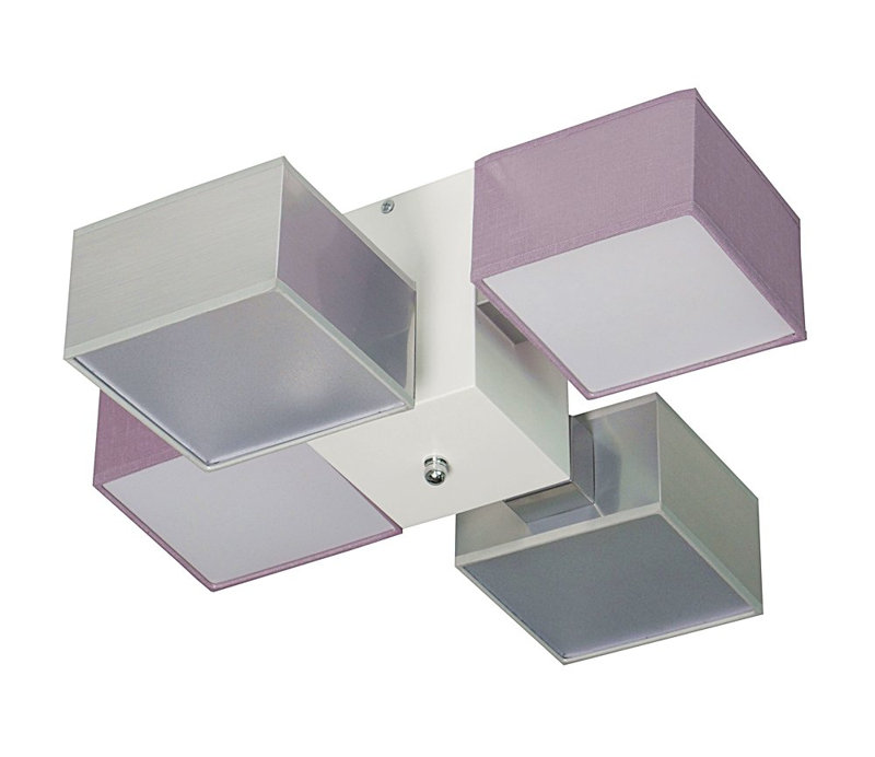Miranda Semi Flush Mount, Light brown, Silver/Purple, translucent