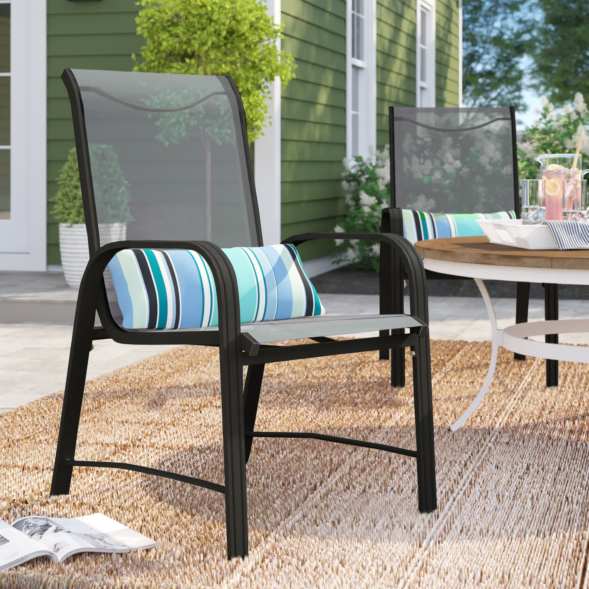 17 Stories Gabar Outdoor Dining Armchair Reviews Wayfair