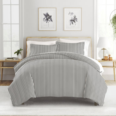 Duvet Cover Set Stripe Pattern Ultra Soft Bedding by Simply Soft