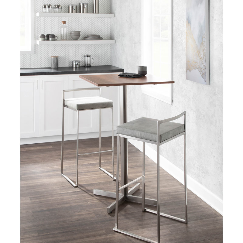 Tabouret de bar et de comptoir Derik, Acier inoxydable, Tabouret de bar (siège d'une hauteur de 31 po)