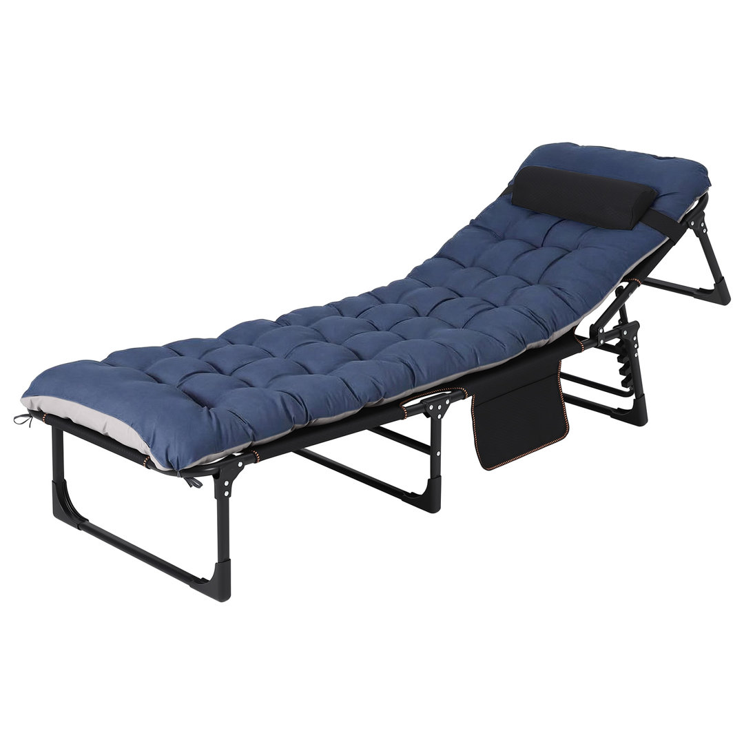 Camping Bed Foldable Cot Portable Folding Bed for Sleeping Camping Cot with Mattress Sunloungers for Home Office Nap Garden Beach Travel