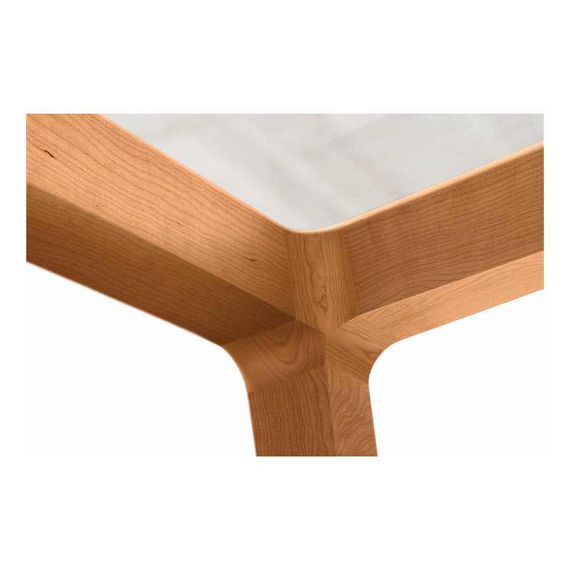 Lisse Dining - Glass Top Table, 29.5" H x 73" L x 43" W, Natural Cherry