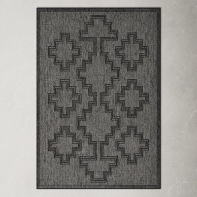 Ava Charcoal Moroccan Outdoor Rug