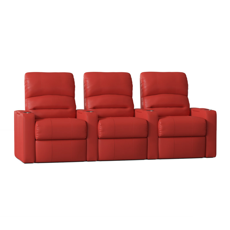 Rangée de sièges de cinéma maison à DEL Chrysander (rangée de 3), Océan Smartsuede, Manuel