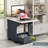 Wood Folding Dining Table With 4 Wheels, Wood Folding End Table With Wheels, Folding Dining Table With Storage Rack And 1 Drawers, Movable Kitchen Table Extendable Versatile Table Space Saving
