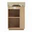 Meuble-lavabo autoportant de 21,6 po avec lavabo en céramique, armoire à grain de bois et rangement intelligent pour les petits espaces