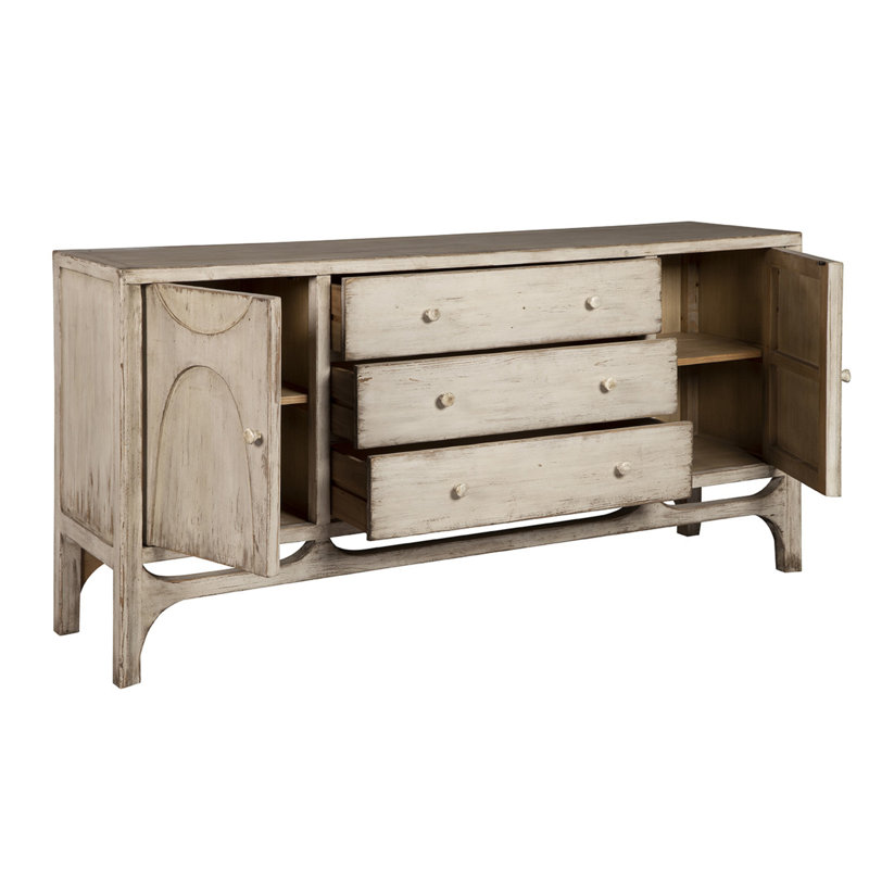 Buffet en bois massif 3 tiroirs Bushrah