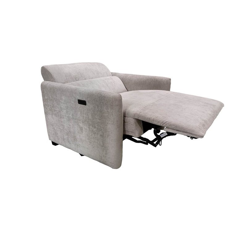 Rondalyn Modern Power Recliner with USB & Type-C Ports, Adjustable Back and Footrest, Light Gray