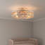 Ventilateur de plafond de 20 pouces avec ensemble d'éclairage et télécommande, moteur à courant continu réversible, 6 vitesses et minuterie (ampoules non incluses)-1064697011