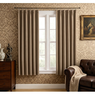Blackout Thermal Pinch Pleat Drapes for  Home Office Bay Windows