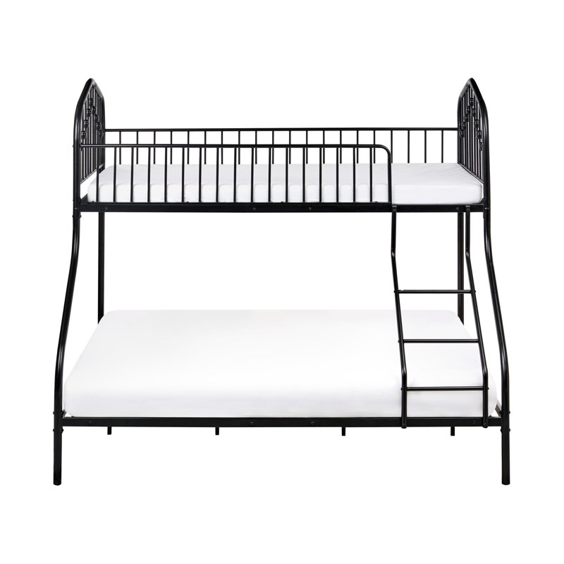 CHAMONIX European Single (90 X 200 Cm) Bunk Bed Bed Frame with Built-in Ladder Included, Black