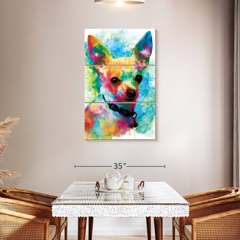 Brampt Chihuahua Paint Splash, 45" H x 28" W