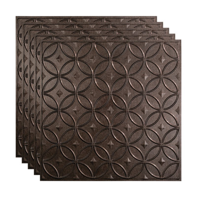 Panneau de plafond décoratif en vinyle 2 pi x 2 pi FASÂDE Rings