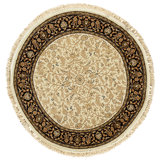 High-Quality Hand-Knotted Beige And Navy Area Rug