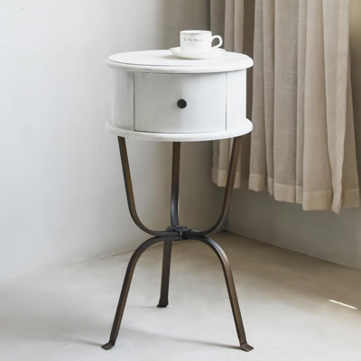 Round End Table, Modern Night Stand - 1 Set White by Winston Porter