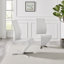 Edzard Double Pedestal High Gloss Dining Table Set with 4 Modern Faux Leather Dining Chairs-38330607