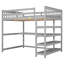 Lit mezzanine avec tablettes de rangement et bureau sous le lit-364992006-364992001