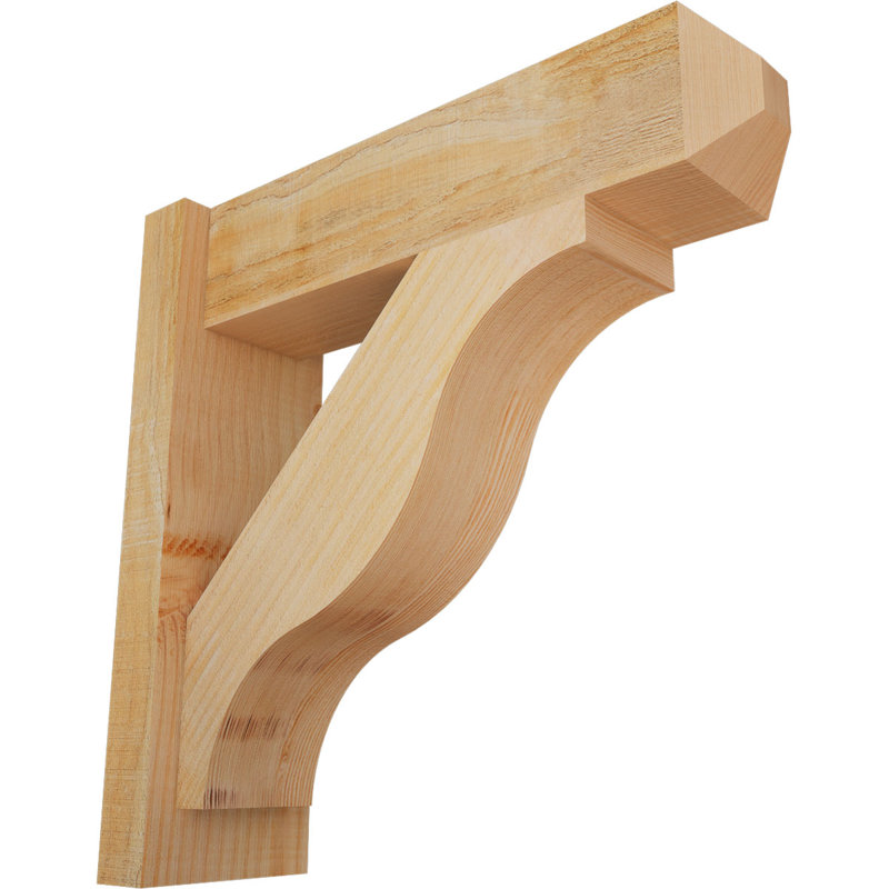 Persienne en bois rustique Funston Craftsman, Sapin Douglas de 6 po (sciage brut), P 20 po x H 20 po
