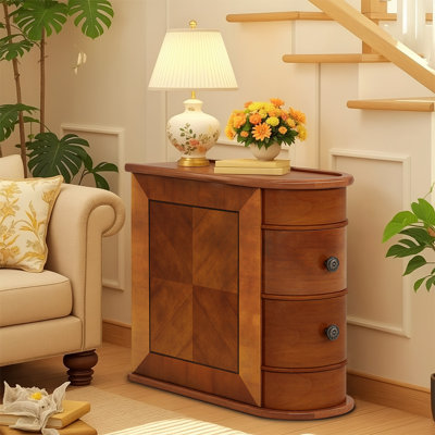 Narrow 2 Drawers End Table Set