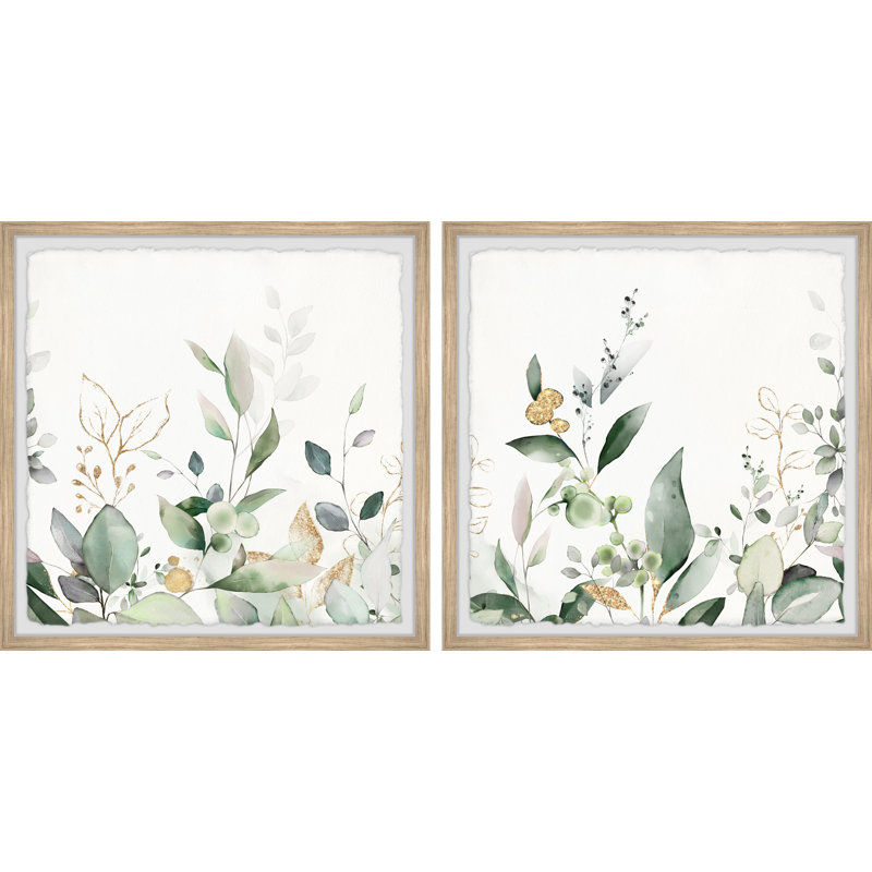 New Leaves Diptych, H 18 po x l 18 po x P 1,5 po