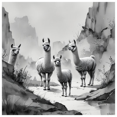 Tapis de bain noir et blanc lamas