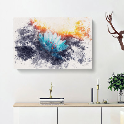 Lotus Flower Watercolour - Wrapped Canvas