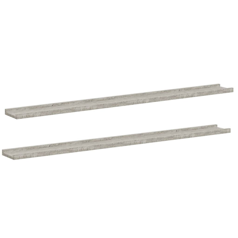 Wall Shelf Floating Shelf Wall Mounted Display Shelf for Photo Frame, 1.2" H x 45.3" W x 3.5" D, Concrete Gray