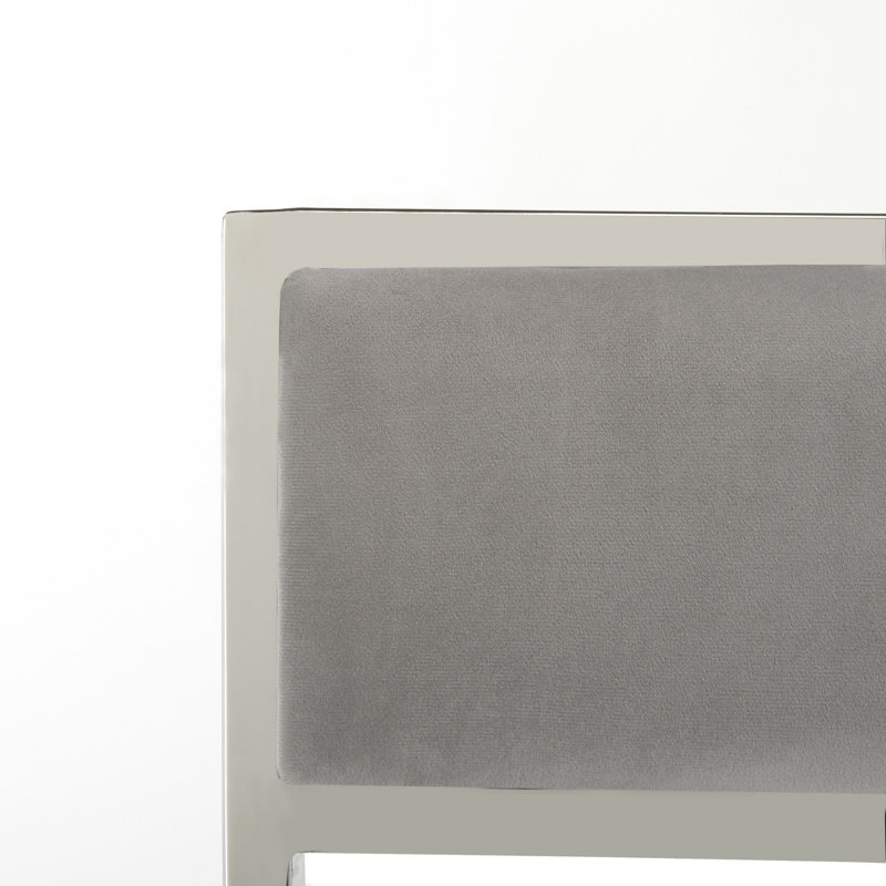 Chaise d'appoint rembourrée en métal Walsh, Gris