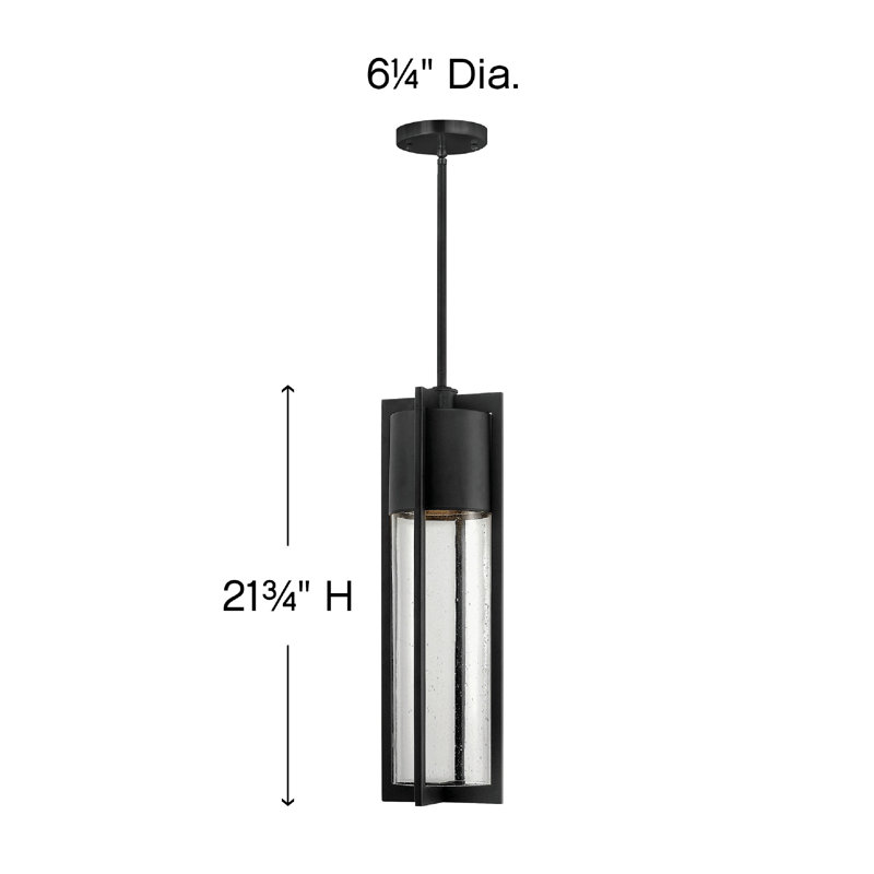 Dwell Black 1 -Bulb Mains only Outdoor Hanging Lantern, 21.75" H x 6.25" W, Black, Incandescent