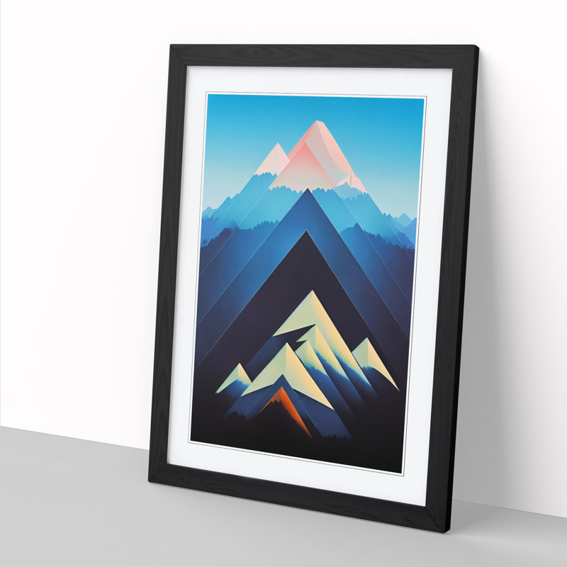 Unique Mountain Art Vol.3 - Single Picture Frame Print, 34cm H x 25cm W x 2cm D, Oak