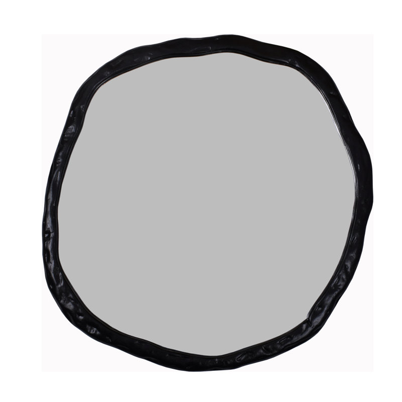 Nola Aluminum Novelty Mirror, Black, 36.5" x 36.5"