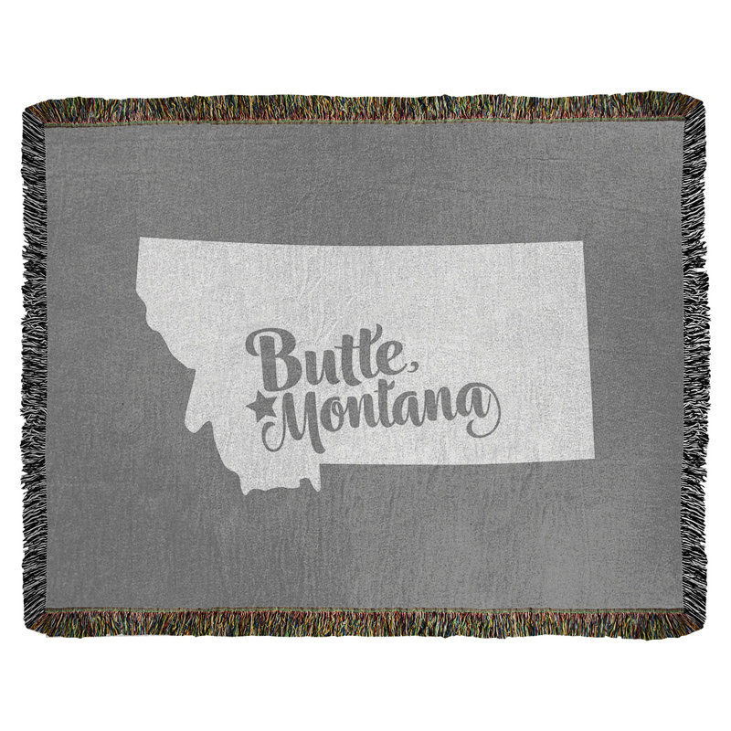 Jeté en coton butte montana, 50 po x 60 po, Gris