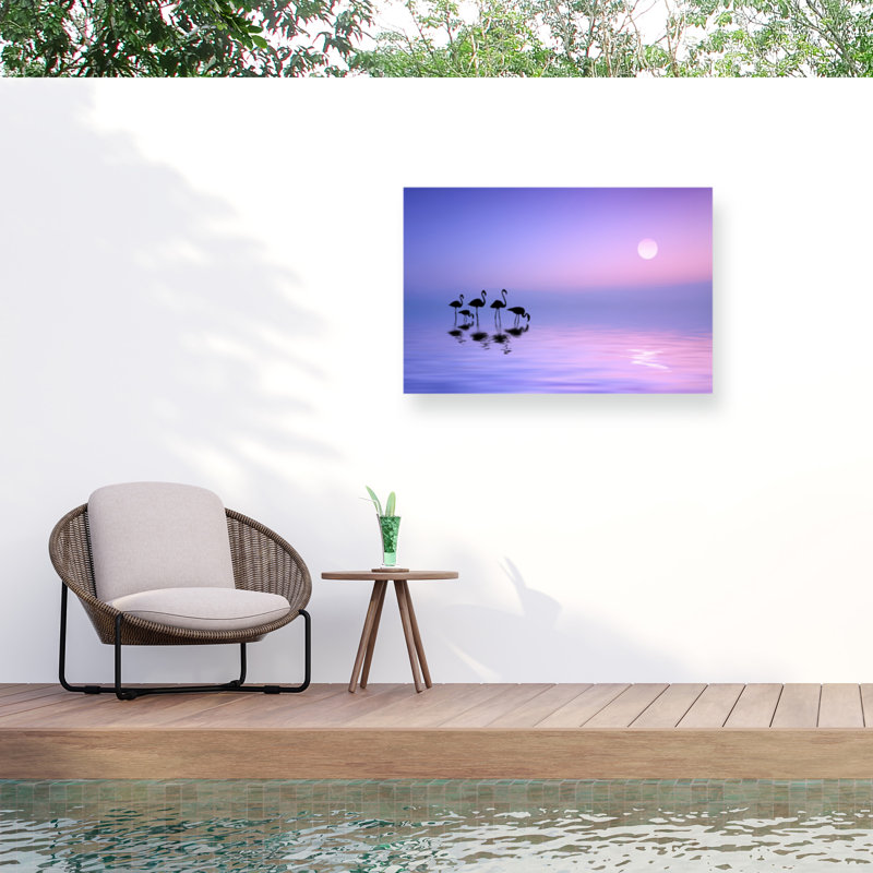 «Morning Flamingo on Canvas» par Bess Hamiti, reproduction, H 30 po x l 47 po