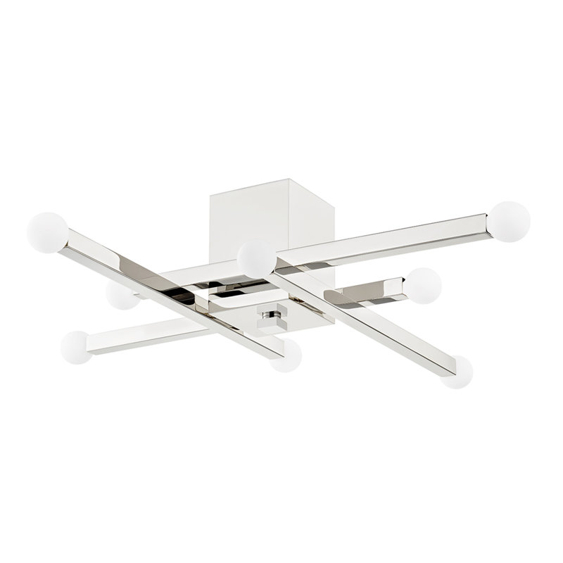 Peary Flush Mount, Polished Nickel
