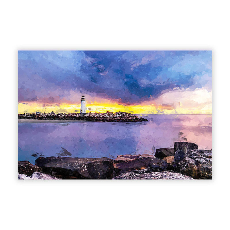 Remote Lighthouse & Seascape - Frameless Print, 42 cm H x 59.4 cm W