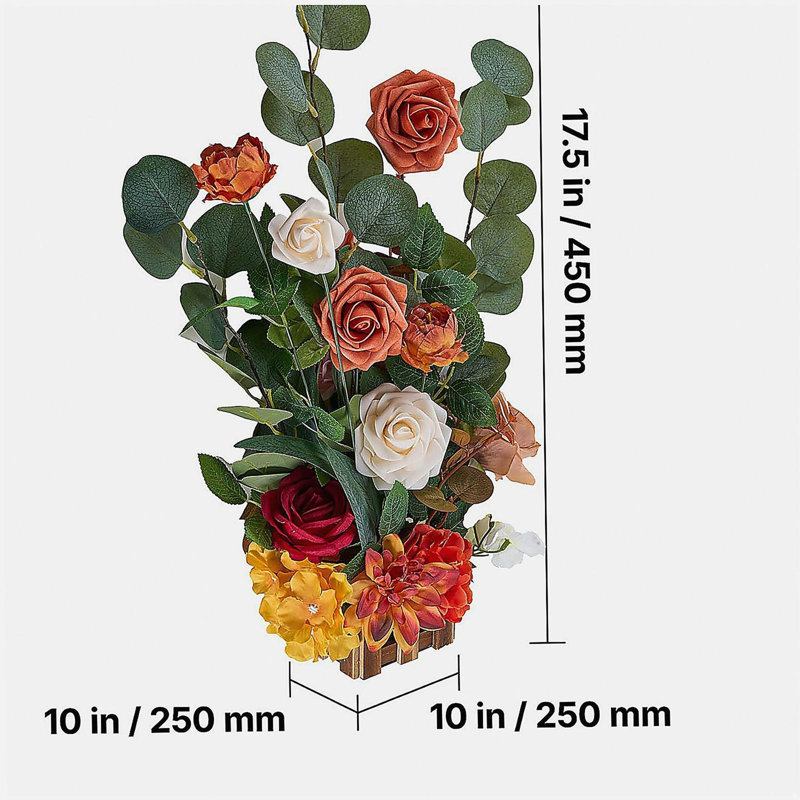 Freestanding Flower Arrangements for Wedding Orange Floral Centerpieces 4 Pcs
