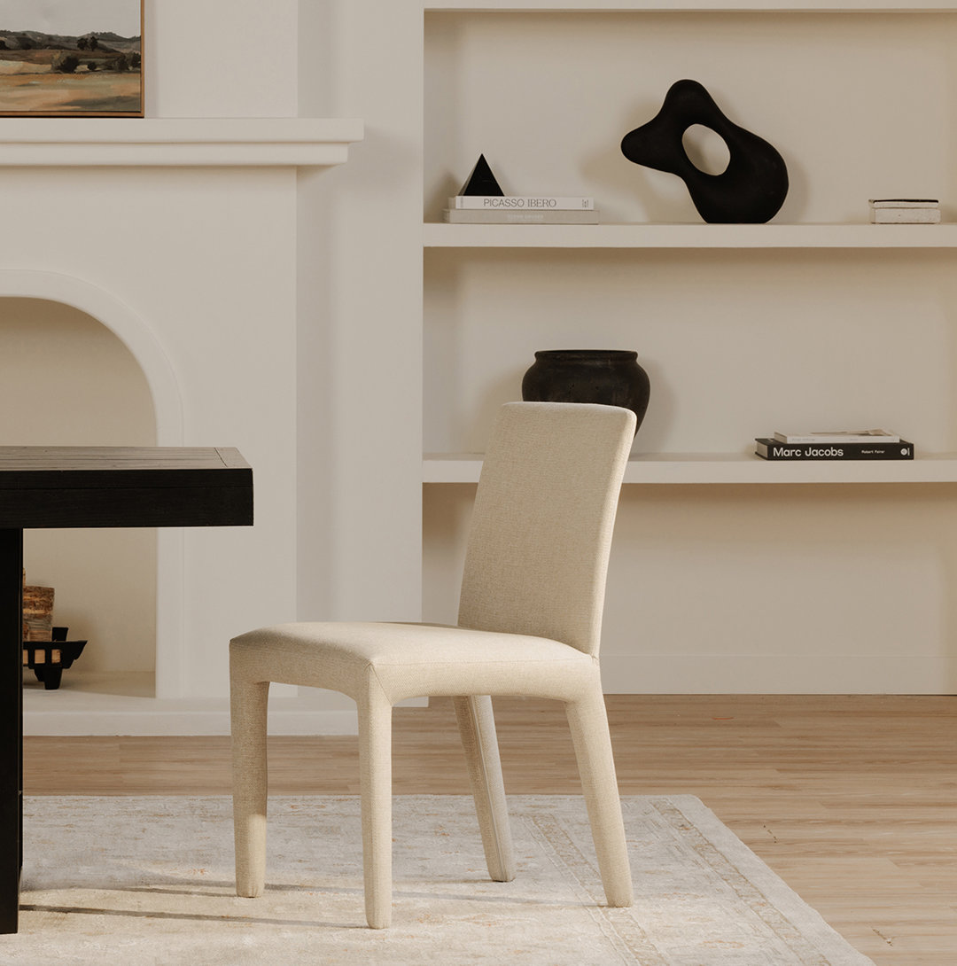 Brandie Dining Chair, Beige Performance Canvas