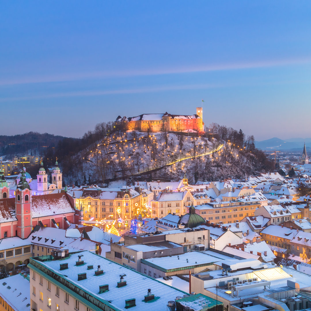 Leinwandbild Panorama of Ljubljana von Kasto80