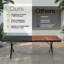 Ensemble repas d'extérieur pour 10 personnes avec structure en aluminium, trou pour parasol, chaises empilables et sans accoudoirs-401103083