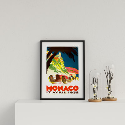 Retro Motor Racing Monaco GP 1932 by Vouvart - Single Picture Frame Print