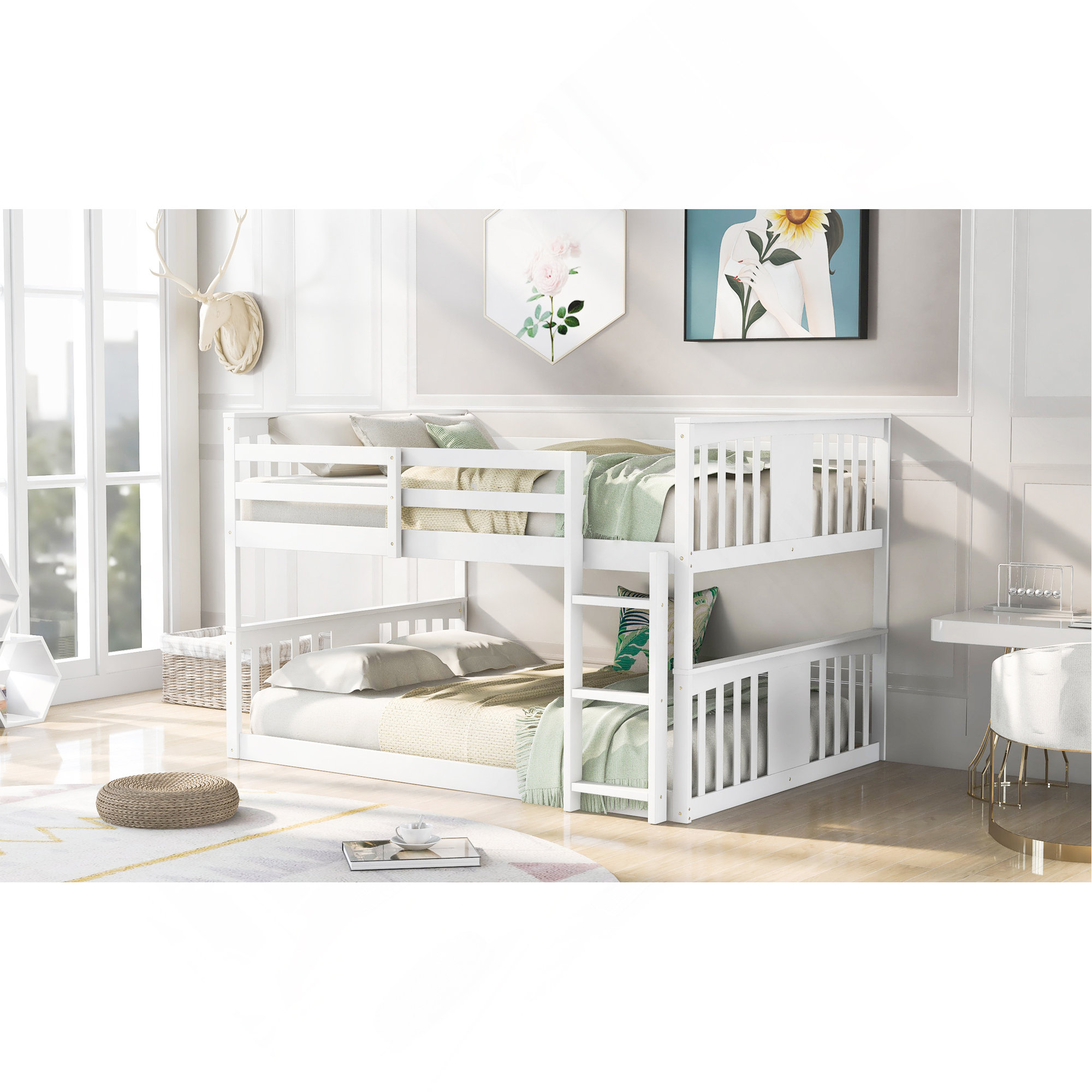 Harriet Bee Full Over Full Bunk Bed With Ladder - Wayfair Canada