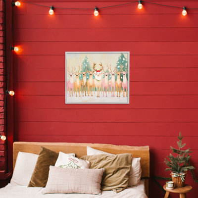 Giclée encadrée de renne pastel, design par Arlington Prints