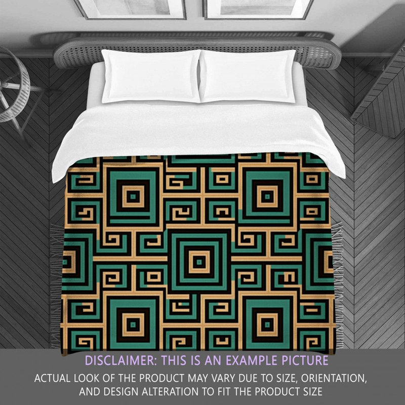 Polyester Comforter, Twin Comforter, Brown/Green Geometric