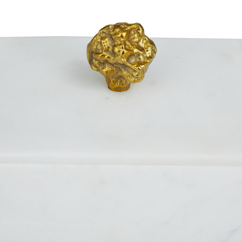 Roder 3 Piece Aluminum Decorative Box Set, White, 6.15" H x 9.05" W x 18.85" D