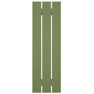 11 1/4"W x 48"H EnduraCore Composite Two Board Spaced Board-n-Batten Shutters, Moss Green (Per Pair - Hardware Not Included)